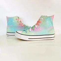 Juwas.com Online Store Kawaii Harajuku Pastel Galaxy Canvas High Tops Sneaker