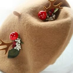 -Juwas Christmas Antler Woolen Beret NEW ARRIVAL