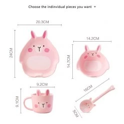 Juwas.com Online Store Cute Pink Rabbit Dinnerware NEW ARRIVAL