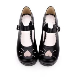 Juwas Heart Embroidered Round Tip Toe Platform Shoes NEW ARRIVAL