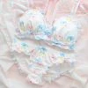 -Juwas Cute Floral And Clouds Print Padded Bra Panty Set