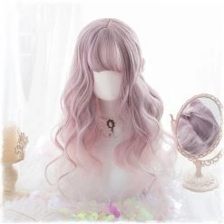 Juwas NEW ARRIVAL Harajuku Long Old Rose Ombre Wavy Wig
