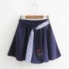 Juwas Cat Tie High Waist Mini Pull-On Skirt