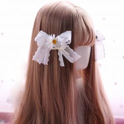 -Juwas Kawaii Lolita Ribbon Lace Hair Clip NEW ARRIVAL