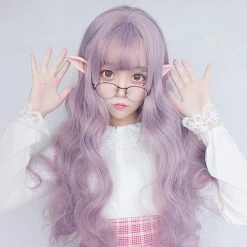 Juwas.com Online Store Fashion & Beauty Harajuku Lolita Long Purple Wavy Air Bangs Cosplay Wig