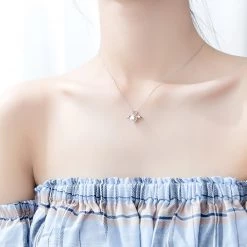 Juwas Love Angel Wings Pearl Silver Necklace NEW ARRIVAL