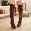 Juwas.com Online Store Vintage Lace-up Knee High Boots