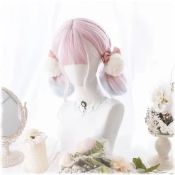 Juwas Harajuku Pastel Pink Curly Short Wig NEW ARRIVAL