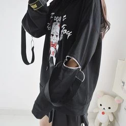 -Juwas Little Devil Zipper Sleeve Hoodie NEW ARRIVAL