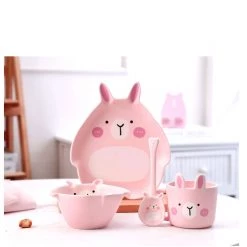 Juwas.com Online Store Cute Pink Rabbit Dinnerware NEW ARRIVAL