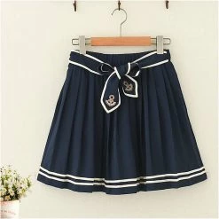 Juwas.com Online Store Anchor Embroidery Navy Style Skirt