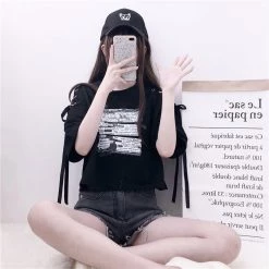 Juwas.com Online Store NEW ARRIVAL Gothic Letter Ribbon Loose Tee Shirt 10 Juwas.com Online Store NEW ARRIVAL Gothic Letter Ribbon Loose Tee Shirt