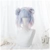 Juwas NEW ARRIVAL Harajuku Short Ombre Double Bun Cosplay Wig
