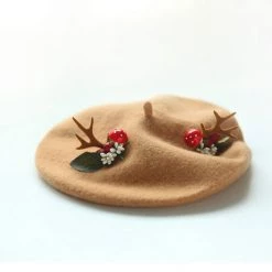 -Juwas Christmas Antler Woolen Beret NEW ARRIVAL