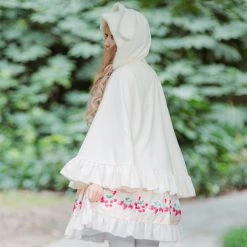 -Juwas Sweet Lolita Princess Bow-knot Heart Button Cape Coat