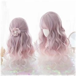Juwas NEW ARRIVAL Harajuku Long Old Rose Ombre Wavy Wig