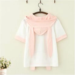 Juwas.com Online Store Kawaii Harajuku Girls' Pink Rabbit Comfortable Spring Hoodie NEW ARRIVAL