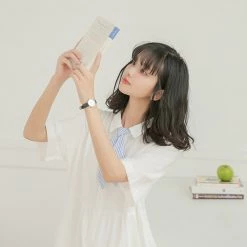 Juwas Kawaii Japanese Cream White Long Maxi Dress