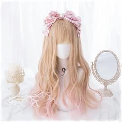 Juwas NEW ARRIVAL Lolita Long Soft Waves Blonde Cosplay Wig