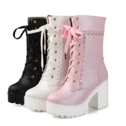 Juwas.com Online Store Kawaii High Heel Martin Boots