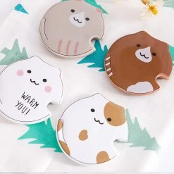 Juwas Cute Cat Ceramic Cups