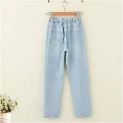 Juwas.com Online Store Harajuku Sakura Rabbit Embroidery Jean