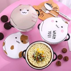 Juwas ACCESSORIES KAWAII PUSHEEN CAT PRINTED BOWL