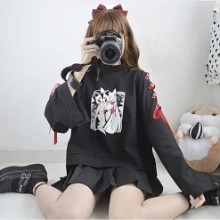 -Juwas NEW ARRIVAL Gothic Fox Lacing Hoodie