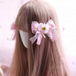 -Juwas Kawaii Lolita Ribbon Lace Hair Clip NEW ARRIVAL