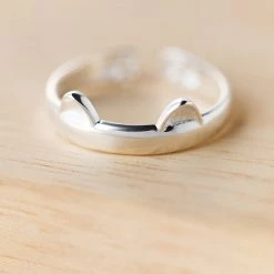Juwas Fashion & Beauty Mini Cat Ears Silver Ring