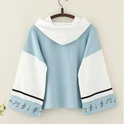 Juwas.com Online Store CLOTHING Japanese Musical Note Printed Color Block Hoodie