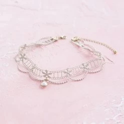 Juwas NEW ARRIVAL Pearl Teardrop Lace Choker