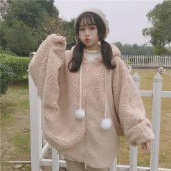 Juwas.com Online Store NEW ARRIVAL Kawaii Cartoon Rabbit Ears Hoodie Warm Coat