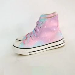Juwas.com Online Store Kawaii Harajuku Pastel Galaxy Canvas High Tops Sneaker