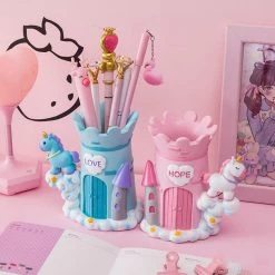 Juwas.com Online Store Cute Unicorn Castle Pen Holder