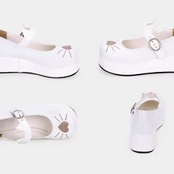 Juwas Heart Embroidered Round Tip Toe Platform Shoes NEW ARRIVAL