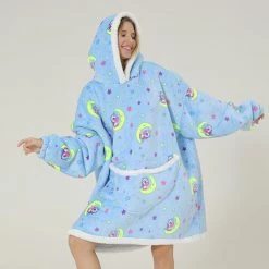 Juwas CLOTHING Cute Unicorn Moon Oversize Warm Pajamas Sweatshirt