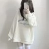 Juwas Letter Embroidery Oversized Sweatshirt NEW ARRIVAL