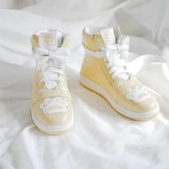 Juwas Shoes Lolita Bow Knot Paw High Top Sneaker