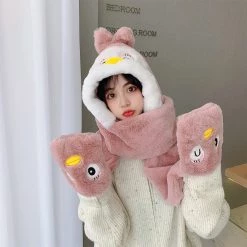 Juwas Lovely Duck Hooded Warm Soft Scarf CLOTHING