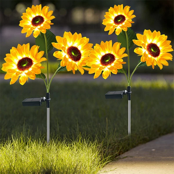 Juwas Solar Powered Garden Sunflower Lights 3 Juwas Solar Powered Garden Sunflower Lights
