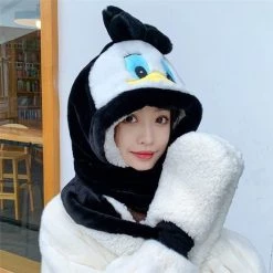 Juwas Cute Duck Warm Hooded Scarf Gloves NEW ARRIVAL