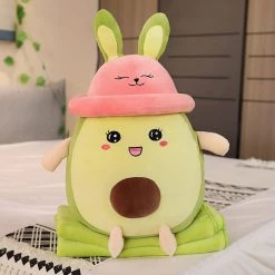 Juwas NEW ARRIVAL Green Avocado Plush Toy With Blanket