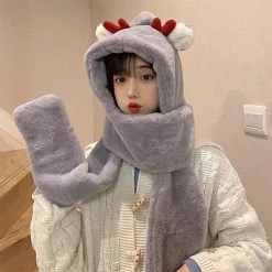 Juwas CLOTHING Lovely Antlers Hat Scarf Gloves