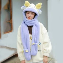 Juwas Antler Hooded Warm Soft Scarf CLOTHING