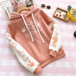 Juwas Kawaii Meow Cat Hoodie