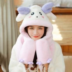 Juwas Antler Hooded Warm Soft Scarf CLOTHING