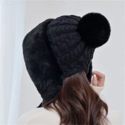 Juwas Knitted Hat Winter Warm Hat Scarf