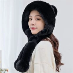 Juwas Knitted Hat Winter Warm Hat Scarf