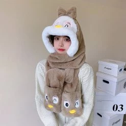 Juwas Lovely Duck Hooded Warm Soft Scarf CLOTHING
